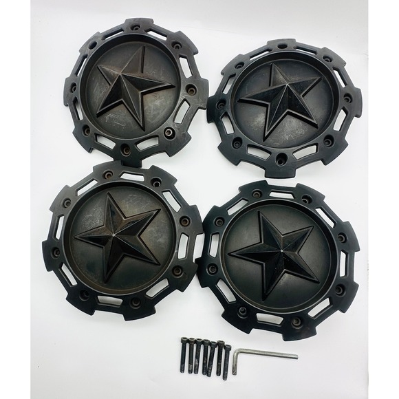 Other - XD Series Rockstar Matte Black Wheel Center Caps Set of 4 CAP-M-955 S1403-09